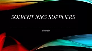 Solvent inks suppliers