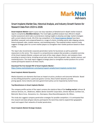 smart implants market smart implants market size