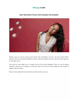 Buy Best Western Stylish Tops for Women Online - HappyCredit