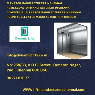 Elevator Manufacturers in Chennai