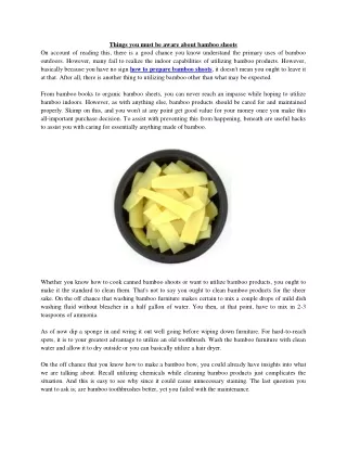 things you must be aware about bamboo shoots