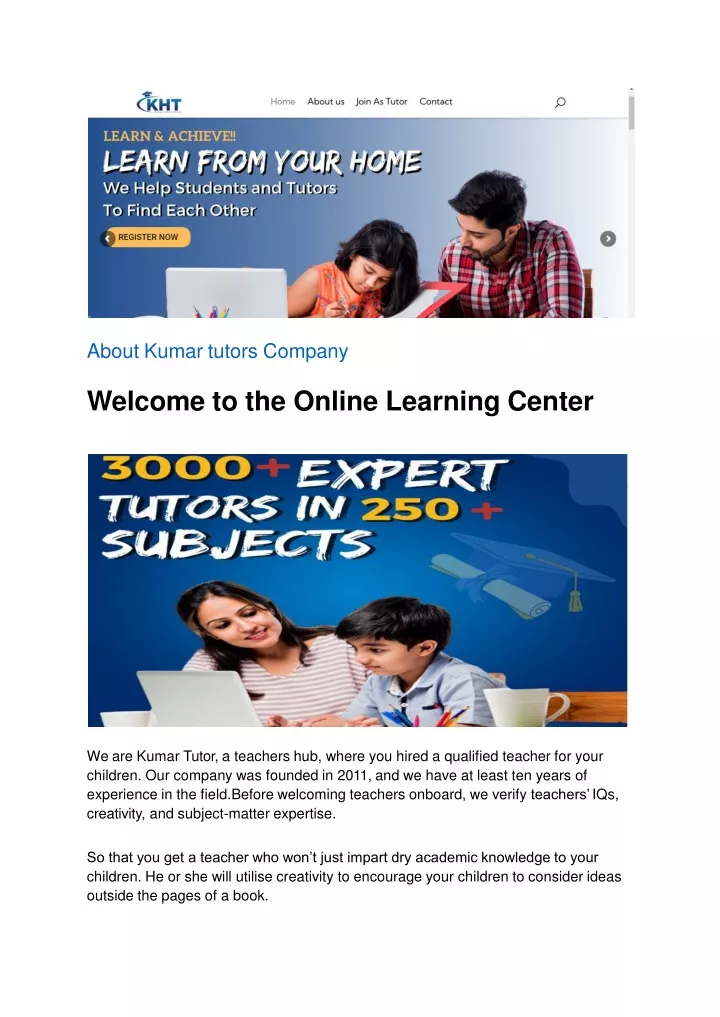 about kumar tutors company welcome to the online