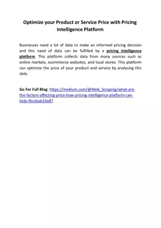 optimize your product or service price with