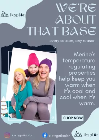 Kids’ Merino Wool Thermal Base Layers