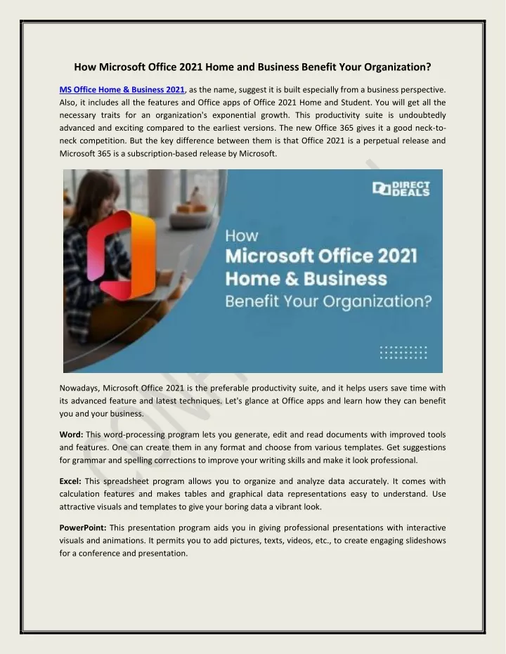 how microsoft office 2021 home and business