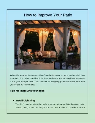 how to improve your patio