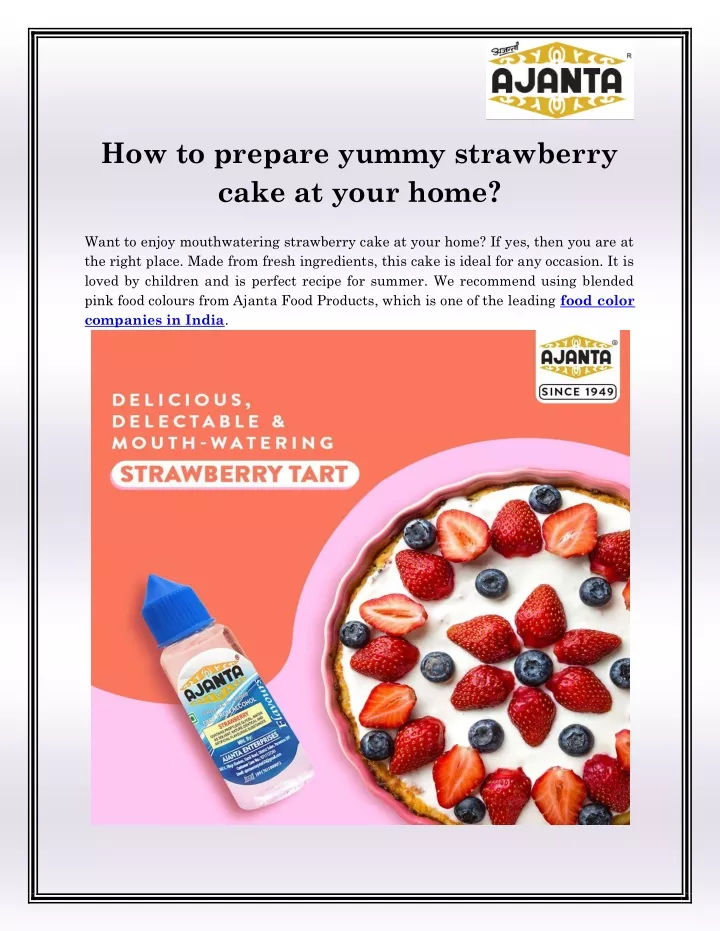 how to prepare yummy strawberry cake at your home