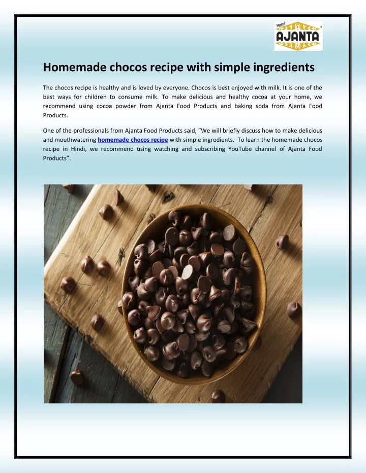 homemade chocos recipe with simple ingredients