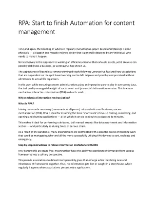 rpa start to finish automation for content