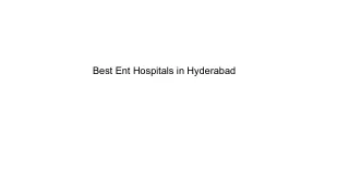 Best ENT Hospitals in Hyderabad