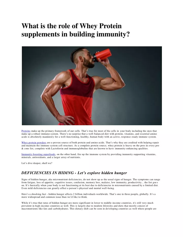 what is the role of whey protein supplements