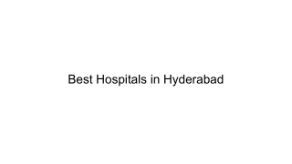 Best Hospitals in Hyderabad