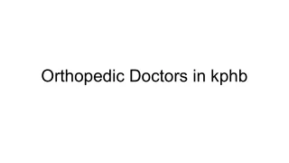 Orthopedic Doctors in kphb