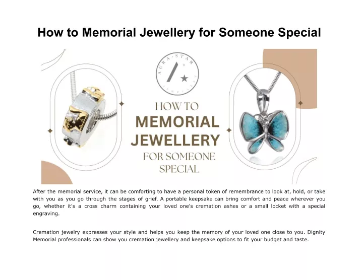 how to memorial jewellery for someone special