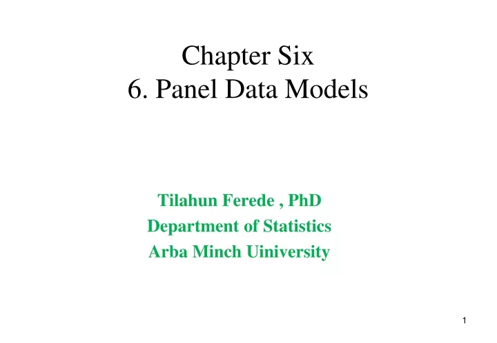 chapter six 6 panel data models