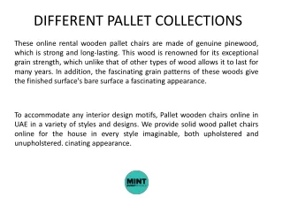 DIFFERENT PALLET COLLECTIONS