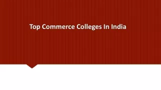 Top Commerce Colleges In India