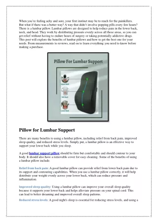 What kind of pillow is best for lower back pain