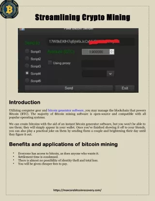 Streamlining Crypto Mining