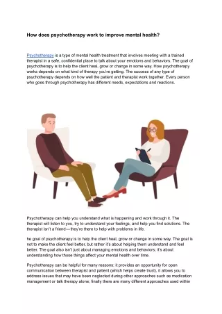 how does psychotherapy work to improve mental