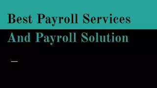 Best Payroll Services And Payroll Solution