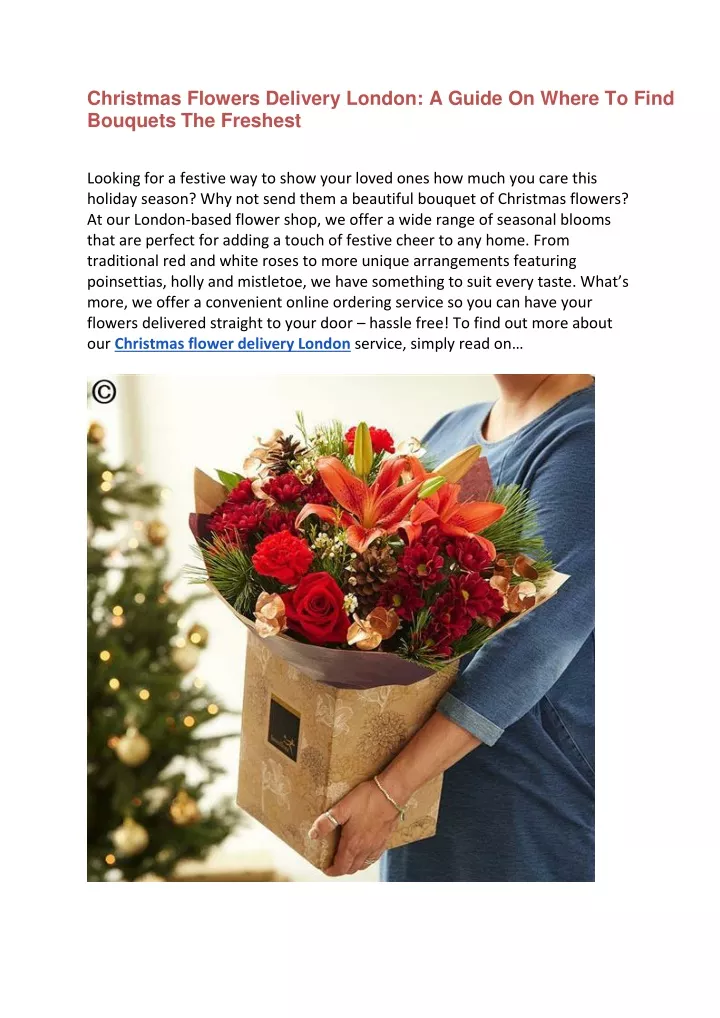 christmas flowers delivery london a guide