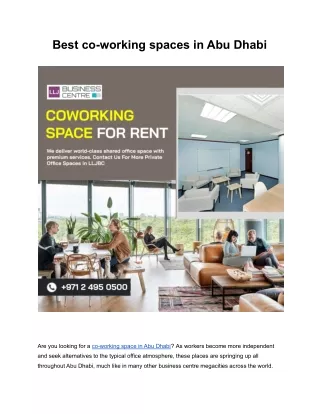Best co-working spaces in Abu Dhabi