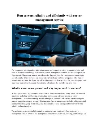 run servers reliably and efficiently with server