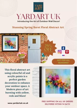 Stunning Spring Burst Floral Abstract Art - YARDART UK