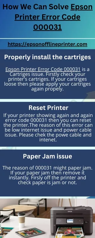 How We Can Solve: Epson Printer Error Code 000031