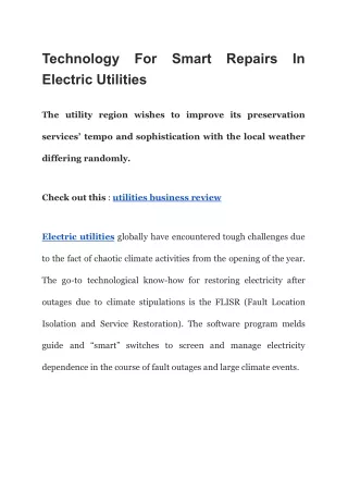 technology electric utilities