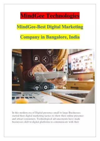 MindGee-Best Digital Marketing Company in Bangalore,India