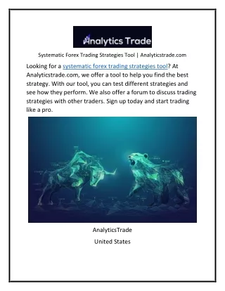 Systematic Forex Trading Strategies Tool | Analyticstrade.com