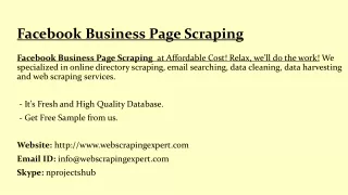 facebook business page scraping