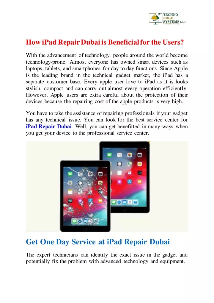 how ipad repair dubai is beneficial for the users