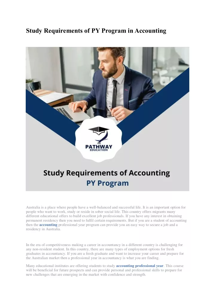 study requirements of py program in accounting