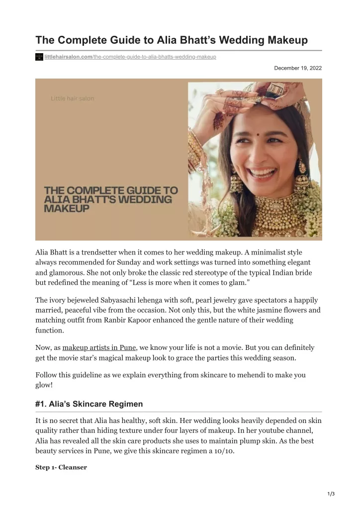 the complete guide to alia bhatt s wedding makeup