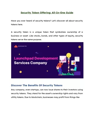 security token o ering all in one guide