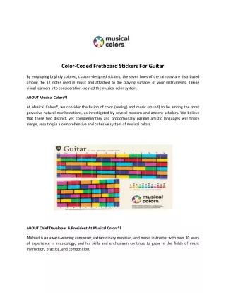 Color-Coded Fretboard Stickers For Guitar
