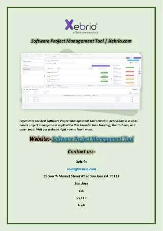 software project management tool xebrio com