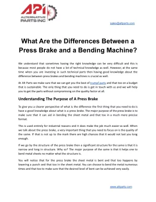 What Are the Differences Between a Press Brake and a Bending Machine