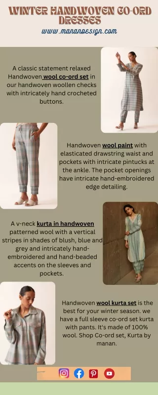 Handmade Wool Dresses For Women Online At Manan Design