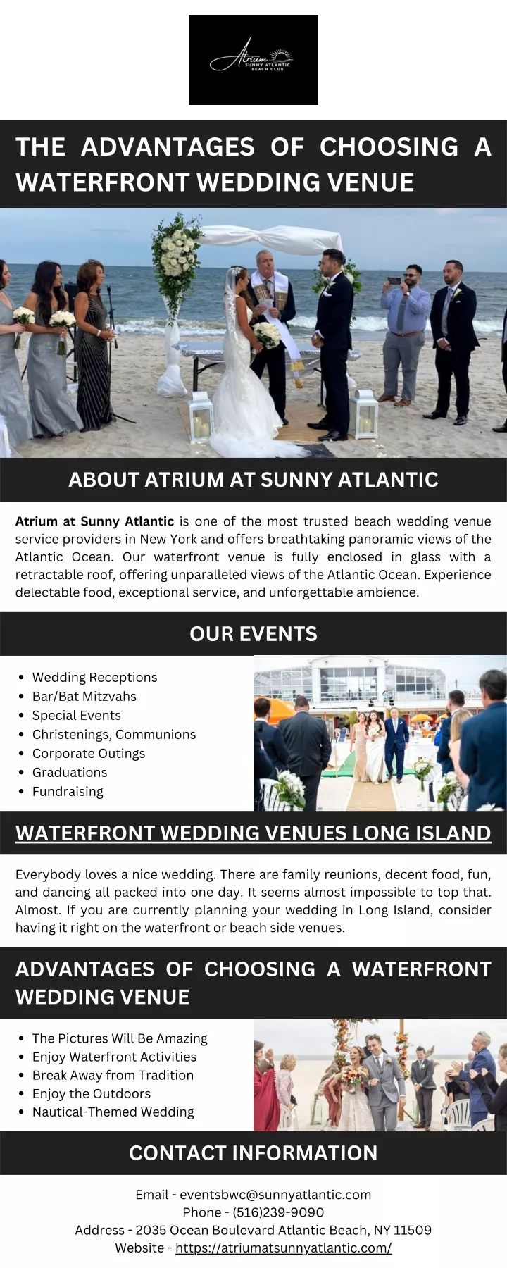 the advantages of choosing a waterfront wedding