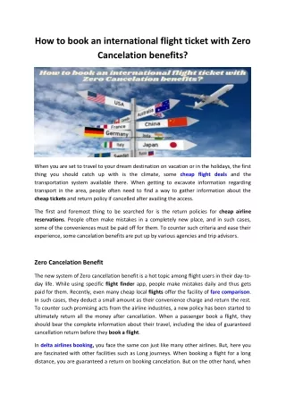 how to book an international flight ticket with