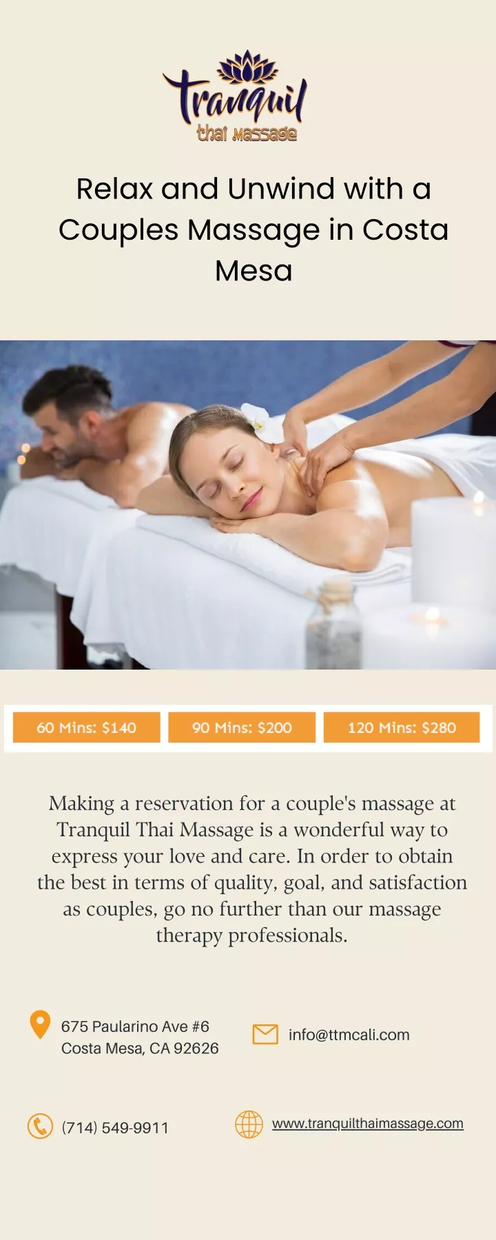 relax and unwind with a couples massage in costa