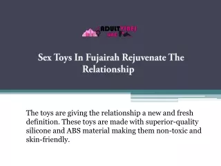 Sex Toys In Fujairah Rejuvenate The Relationship