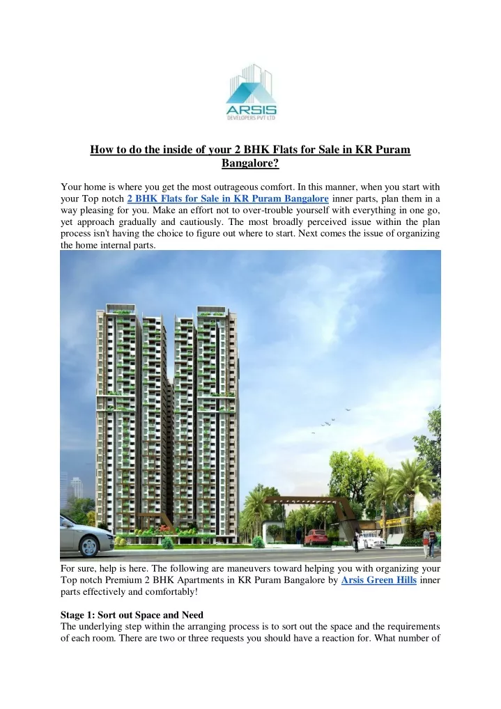 how to do the inside of your 2 bhk flats for sale