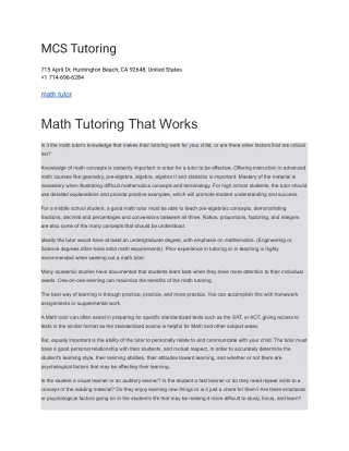 mcs tutoring