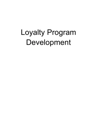 Loyalty Program Development