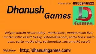 Satta matka Result OnlineMatka Play-http://dhanushgames.com/